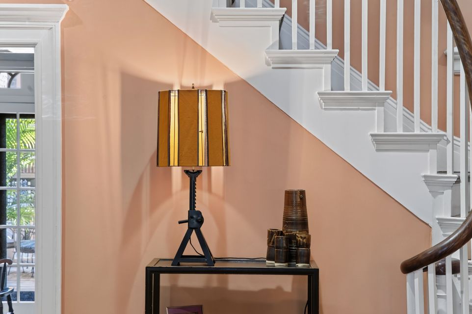 Interior decorating by Leslie Brooks Interiors — stair hall, Richmond, Virginia